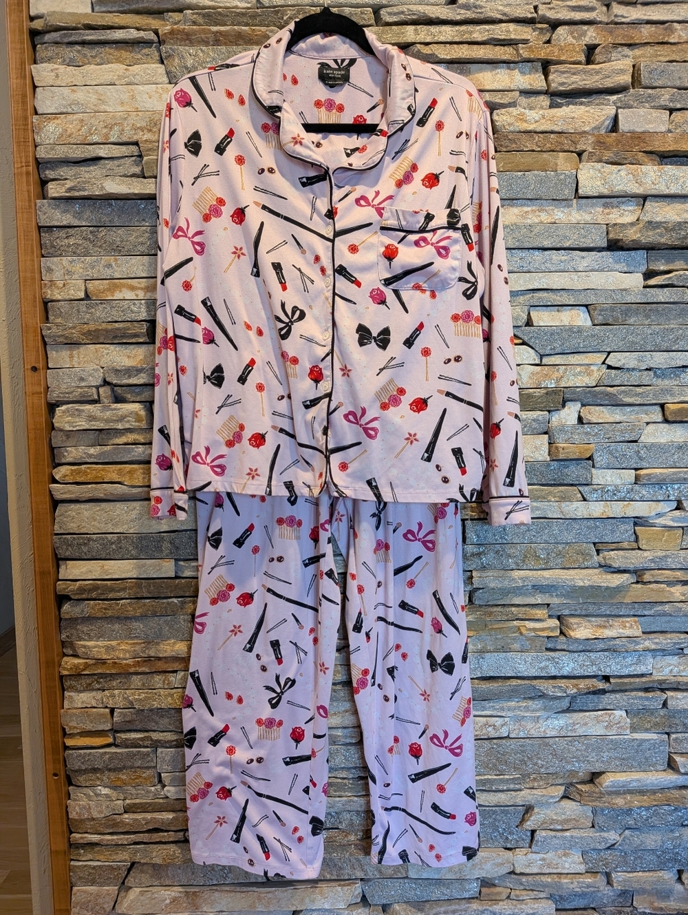 Kate Spade Pink Whimsical Girly Women's Pajama Set Size M